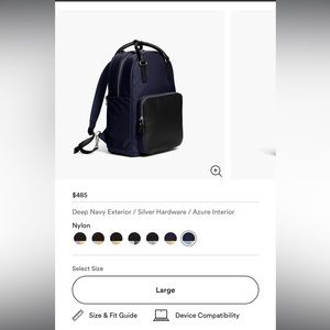 Lo & sons Rowledge backpack deep navy/silver/azure nylon